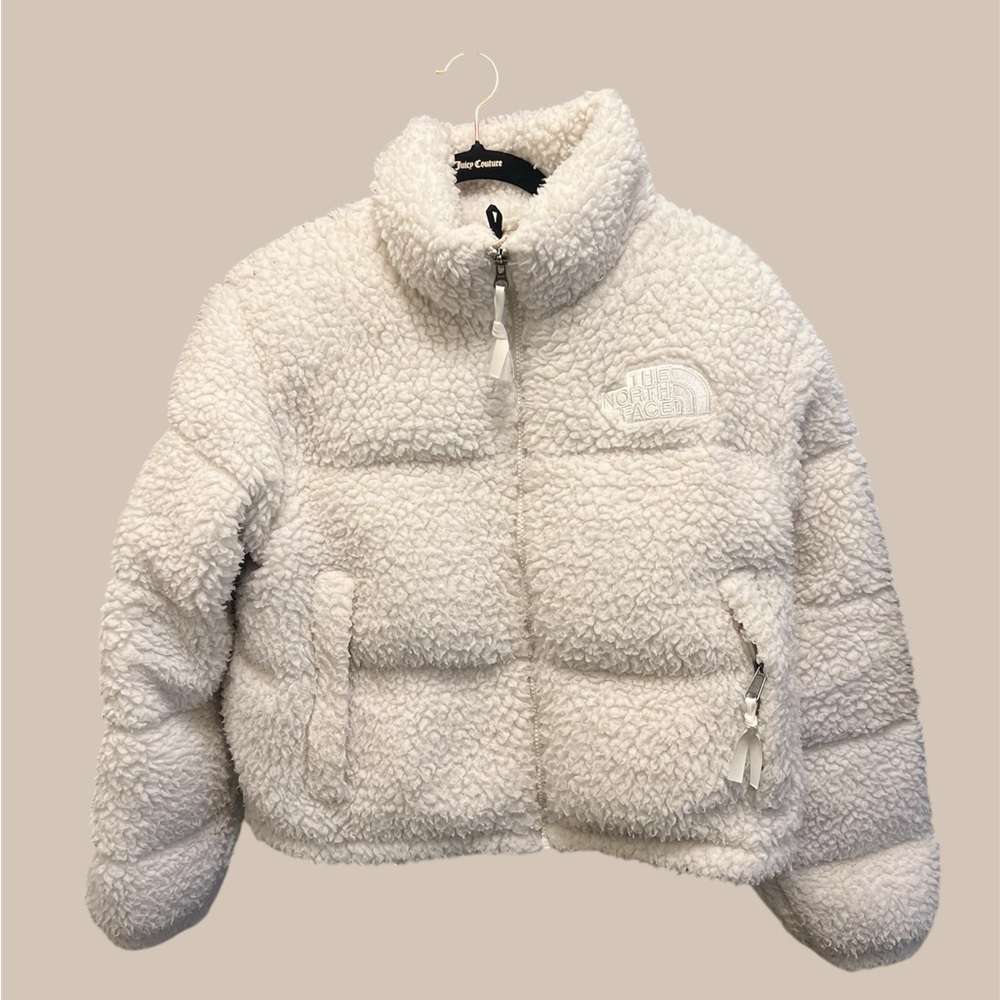 The North Face Cream Sherpa Puffer Jacket